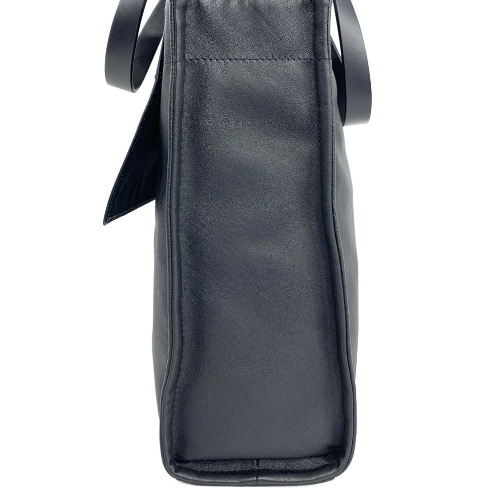 Lucky Brand Soue Unisex Black Leather Large Tote Shoulder Bag Business Travel - Picture 6 of 13
